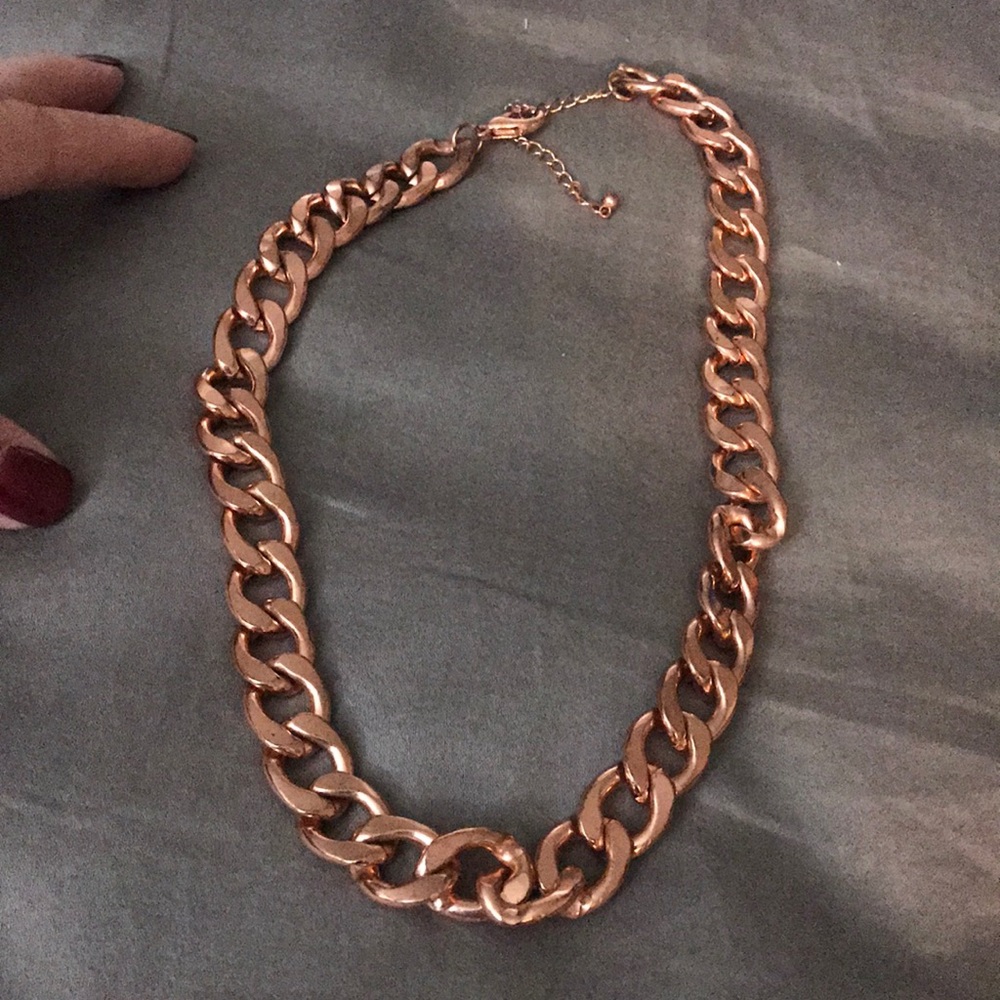 Chunky rose gold fashion necklace